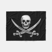 Couverture Polaire Pirate Crâne et os croisés des épées (Devant (Horizontal))