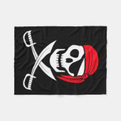 Couverture Polaire Pirate Crâne rouge Bandana épée costume cadeau (Devant (Horizontal))