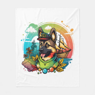 Couverture Polaire Pirate de chien berger allemand