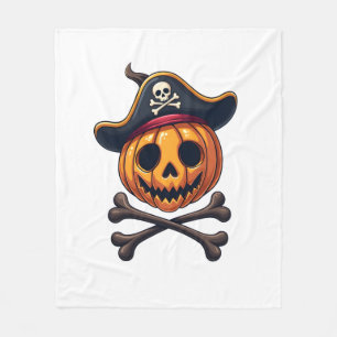 Couverture Polaire Pirate de la citrouille � Maillot de crâne d'Hallo