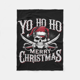 Couverture Polaire Pirate de vacances Yo Ho Ho Joyeux Noël Chapeau de