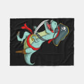 Couverture Polaire Pirate Dinosaure T Rex Fun Tyrannosaurus Halloween (Devant (Horizontal))