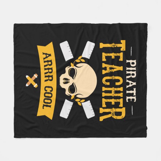 Couverture Polaire Pirate Enseignant Arr Cool Crâne Rustique (Devant (Horizontal))