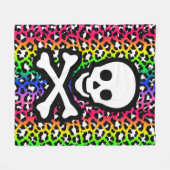 Couverture Polaire Pirate Jolly roger arc-en-ciel LGBT (Devant (Horizontal))