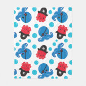 Couverture Polaire Pirate Octopus, Motif de pieuvre, Animaux de mer (Devant)