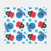 Couverture Polaire Pirate Octopus, Motif de pieuvre, Animaux de mer (Devant (Horizontal))