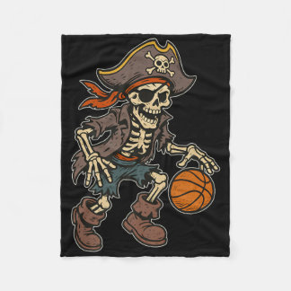 Couverture Polaire Pirate Skeleton Basketball Halloween Pirate Costum
