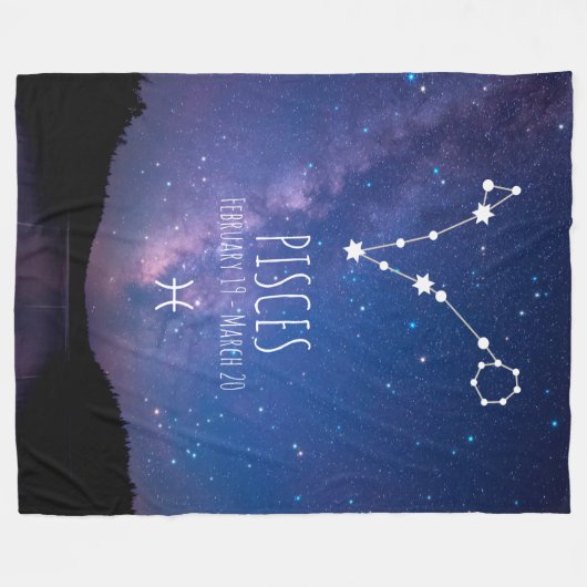 Couverture Polaire Pisces | Personalized Zodiac Constellation (Devant (Horizontal))