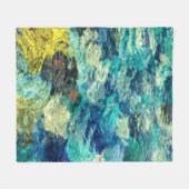 Couverture Polaire Piscine Abstraite Turquoise et Turquoise (Devant (Horizontal))