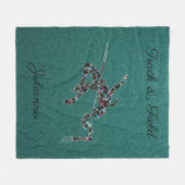 Couverture Polaire Piste et champ Haute barre Turquoise Éperche Blanc (Devant (Horizontal))