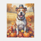 Couverture Polaire Pitbull À L'Automne Laisse L'Art Thanksgiving (Devant)