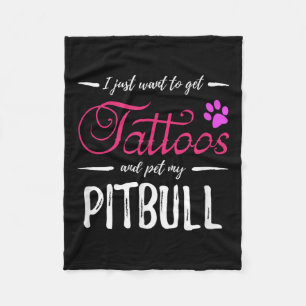 Couverture Polaire Pitbull Amoureux des chiens Tattoo Chemise Drôle C