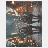 Couverture Polaire Pitbull Dogs Christmas Snow Holiday (Devant)