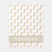 Couverture Polaire Pitbull Staffy personnalisé (Fauve Tan) (Devant)