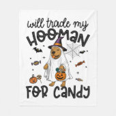 Couverture Polaire Pitpull Chien Halloween Ghost Éffrayant (Devant)