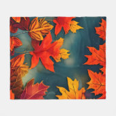 Couverture Polaire Pittoresque Rustique Feuille d'érable d'automne (Devant (Horizontal))