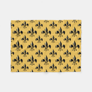 Couverture Polaire PixDezines fleur de lis/noir/or