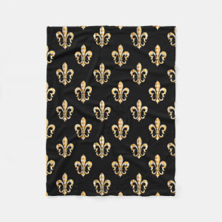 Couverture Polaire PixDezines fleur de lis/noir/or