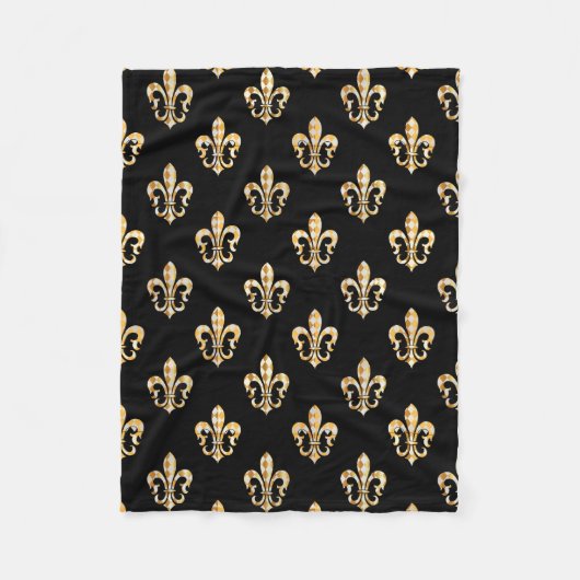 Couverture Polaire PixDezines fleur de lis/noir/or (Devant)