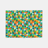 Couverture Polaire PixDezines forêt géométrique vert/orange/ sarcelle (Devant (Horizontal))