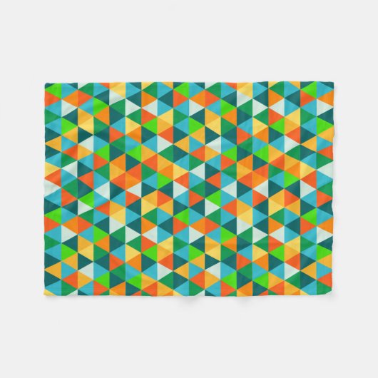 Couverture Polaire PixDezines forêt géométrique vert/orange/turquoise (Devant (Horizontal))