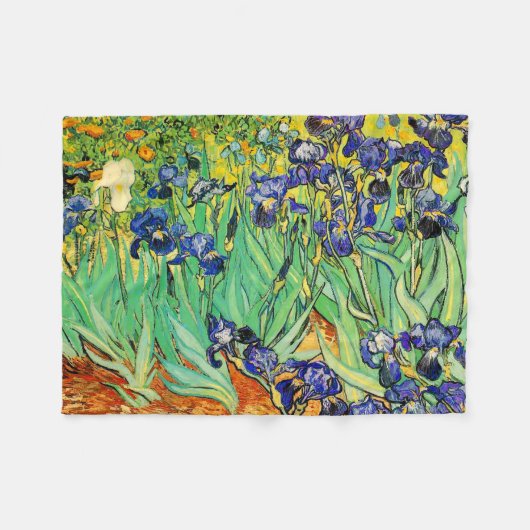 Couverture Polaire PixDezines van gogh/iris pourpres/st. remy (Devant (Horizontal))