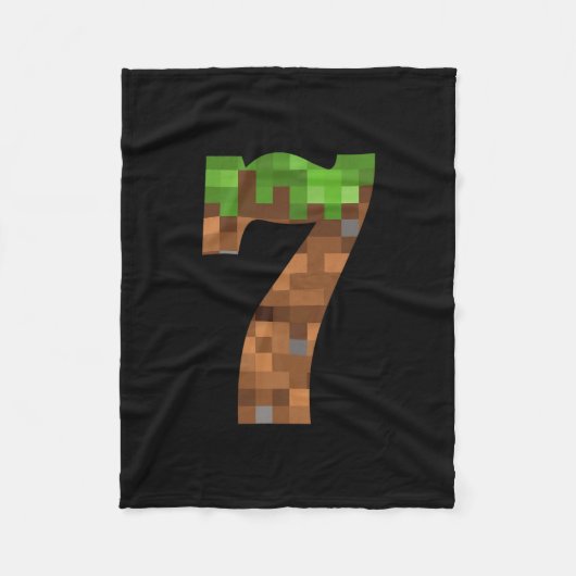 Couverture Polaire Pixel 7e anniversaire Numéro Sept 7 ans 7e Vid (Devant)