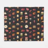 Couverture Polaire Pixel art nourriture, texture transparente. (Devant (Horizontal))