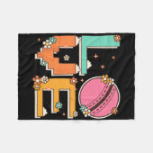 Couverture Polaire Pixel Art Retro 60s 70s Style Hippie Outfit Love C (Devant (Horizontal))