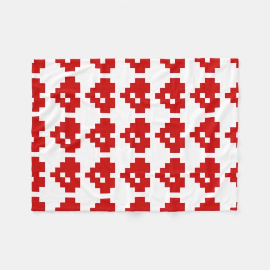 Couverture Polaire Pixel Coeur 8 bits Amour (Devant (Horizontal))