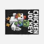 Couverture Polaire Pixel Jockey Poulet Drôle (Devant (Horizontal))