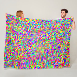Couverture Polaire Pixel RGB Abstrait