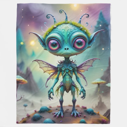 Couverture Polaire Pixie Alien mignon (Devant)