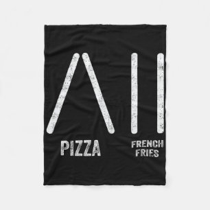 Couverture Polaire Pizza et frites ski façon - Drôle de ski