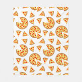 Couverture Polaire Pizza et tranches de cool motif sur blanc (Devant)