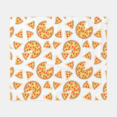 Couverture Polaire Pizza et tranches de cool motif sur blanc (Devant (Horizontal))
