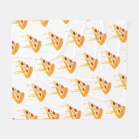 Couverture Polaire Pizza Fleece Blanche (Devant (Horizontal))