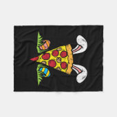 Couverture Polaire Pizza Pâques Slice Bunny Oars Amusants Snack (Devant (Horizontal))