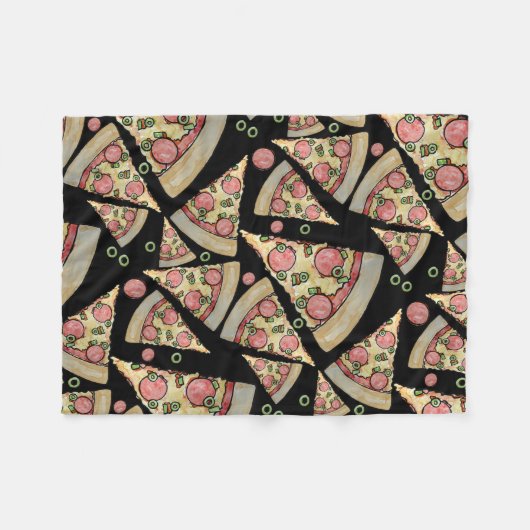 Couverture Polaire Pizza Party de luxe (Devant (Horizontal))