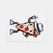 Couverture Polaire Pizza Slice Dansant - Pixel Drôle Art Conception a (Devant (Horizontal))
