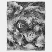 Couverture Polaire Placid Lion Face Argent (Devant)