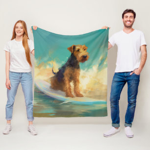 Couverture Polaire Plage d'Airedale Surf Painting