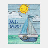 Couverture Polaire Plage de Driftwood Beach à grande surface (Devant)