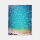 Couverture Polaire plage de sable bleu orange (Devant)