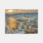 Couverture Polaire Plage de sable noir | Jokulsarlon Sud Islande (Devant (Horizontal))