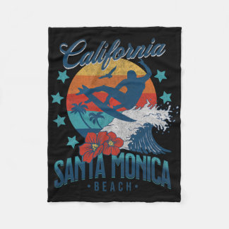Couverture Polaire Plage de Santa Monica Californie Surfant Vacances 