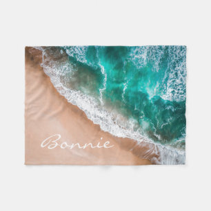 Couverture Polaire Plage d'eau de mer sable tropical été