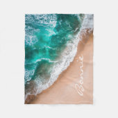 Couverture Polaire Plage d'eau de mer sable tropical été (Devant)