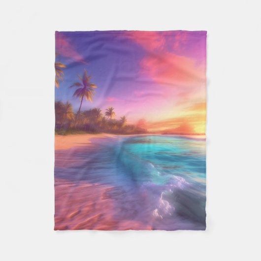Couverture Polaire Plage Dreamy colorée (Devant)