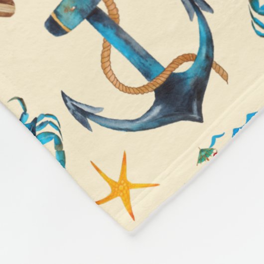 Couverture Polaire Plage Et Vie Maritime Motif À Thème Personnalisé (Coin)